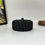 Tire-Shaped Concrete Cigar Ashtray (Black)