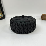 Tire-Shaped Concrete Cigar Ashtray (Black)