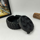 Tire-Shaped Concrete Cigar Ashtray (Black)