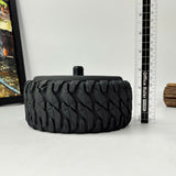 Tire-Shaped Concrete Cigar Ashtray (Black)