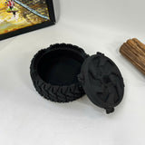 Tire-Shaped Concrete Cigar Ashtray (Black)
